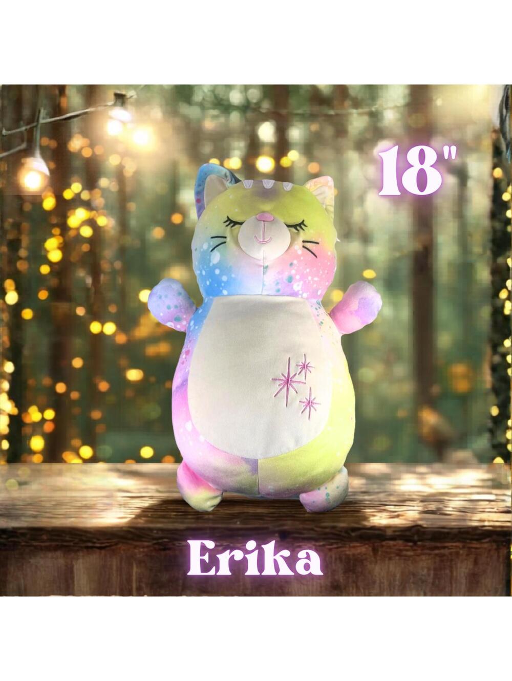 EUC Squishmallows Erika the Cat Hugmees Galaxy Print 18"